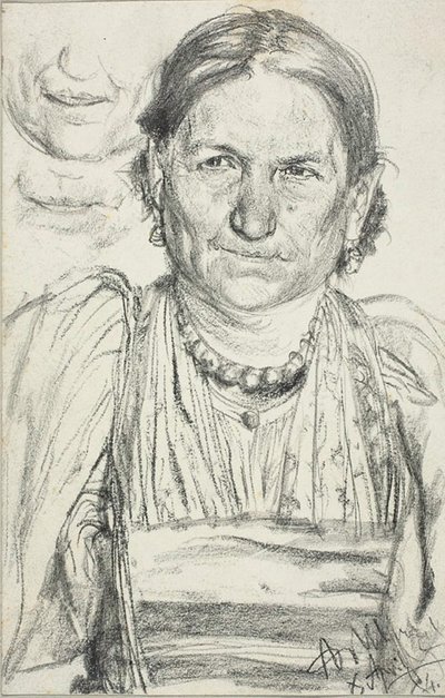 Portrett av en bondekvinne av Adolph Menzel