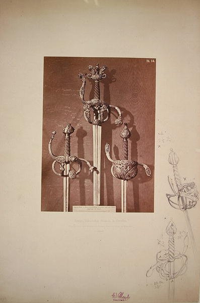 Swords of Iron and Silver (blyantskisse på en illustrert side) av Adolph Menzel