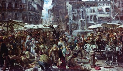 Markedet i Verona av Adolph Menzel