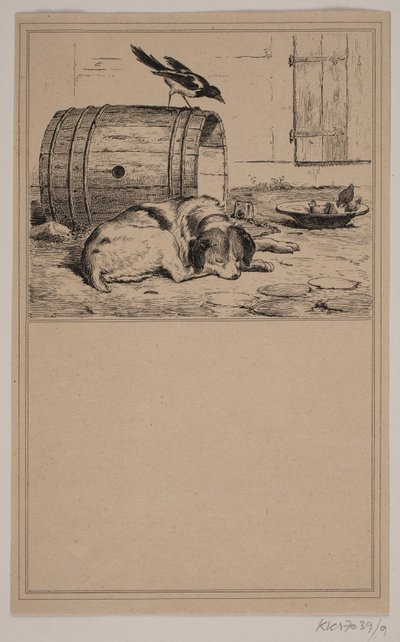 Hundens trau. Nei. 8 i Chr. Winther og M. Rørbye, "25 bilder for små barn" av Johan Adolph Kittendorff
