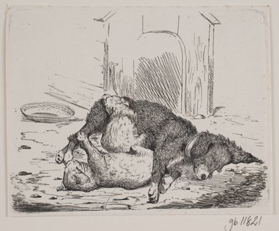 Bringhund med valp av Johan Adolph Kittendorff