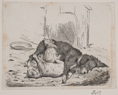 Bringhund med valp av Johan Adolph Kittendorff