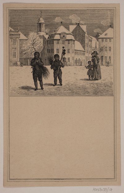 Skorsteinsfeieren. Nei. 16 i Chr. Winther og M. Rørbye, "25 bilder for små barn" av Johan Adolph Kittendorff