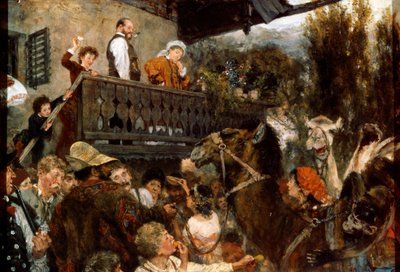 A Traveling Circus Cameleers i Partenkirchen, 1884. av Adolph Menzel