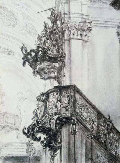 Arkitektstudie, 1830-1905 av Adolph Menzel