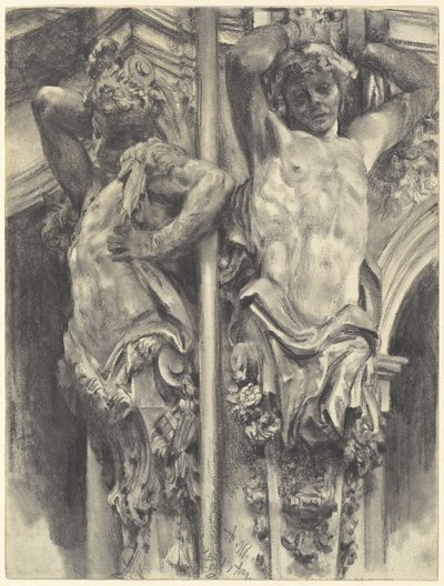 Atlas på Wallpavillon av Dresden Zwinger av Adolph Menzel