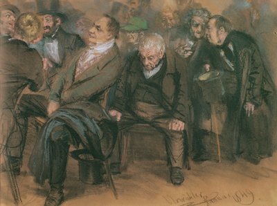 Borgerlige tyskere i et offentlig møte, 1849 (pastell på papir) av Adolph Menzel