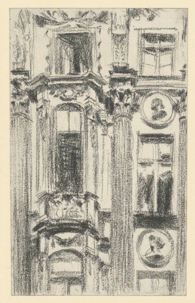 Detalj av den midtre utstikkingen på Palais du Saxe i Dresden av Adolph Menzel