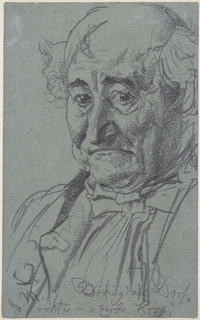 Heinrich von Kleist, «Den knuste krukken»: Skuespilleren Theodor Döring i rollen som landsbydommeren Adam av Adolph Menzel