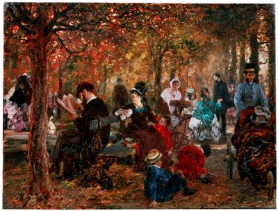 I Jardin de Luxembourg En erindring om Jardin de Luxembourg, 1876. av Adolph Menzel
