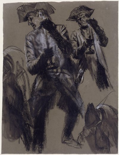 Modellstudie av en offiser med lysestake av Adolph Menzel