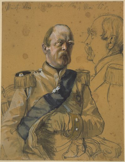 Otto, greve von Bismarck-Schönhausen. Studie til maleriet "Kroningen av Wilhelm 1. i Königsberg" av Adolph Menzel