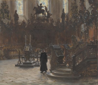 Korstallene i Mainz-katedralen, 1869. av Adolph Menzel
