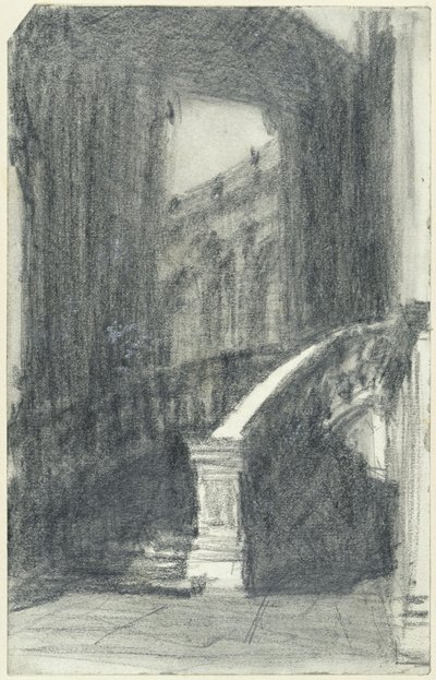 Trappen i bypaviljongen i Zwinger i Dresden om natten av Adolph Menzel