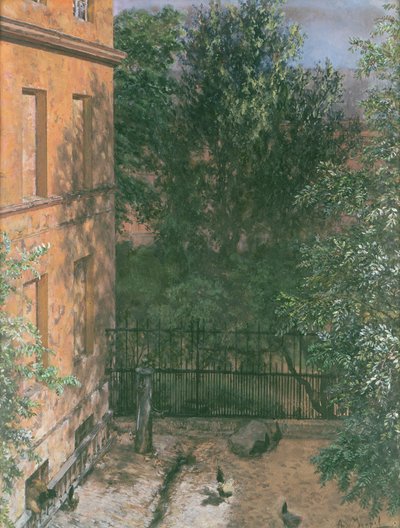 Utsikt over en liten hage (wc på papir) av Adolph Menzel