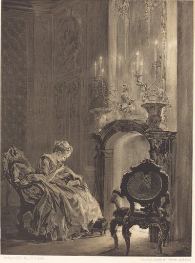 Kvinne før en brann av Adolph Menzel