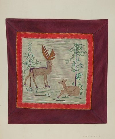Applikasjonsdekseldetalj, ca. 1941. av Adolph Opstad