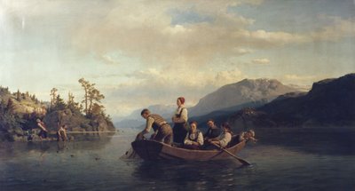 Kveld på Krøderen av Adolph Tidemand