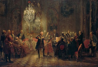 Fløytekonsert av Frederick den store i Sanssouci av Adolph Menzel