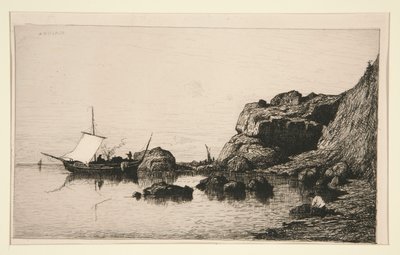 Fiskers båt anløper steinene i Collioure (Pyrenees Orientales) av Adolphe Appian