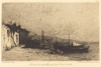 Fiskerhytter på kysten av Italia av Adolphe Appian
