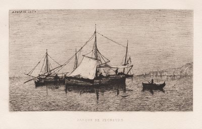 Fiskebåt/kystfartsbåt (den italienske kysten) av Adolphe Appian