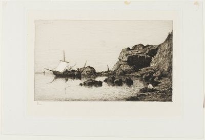Fiskefartøy nær klippene ved Collioure av Adolphe Appian