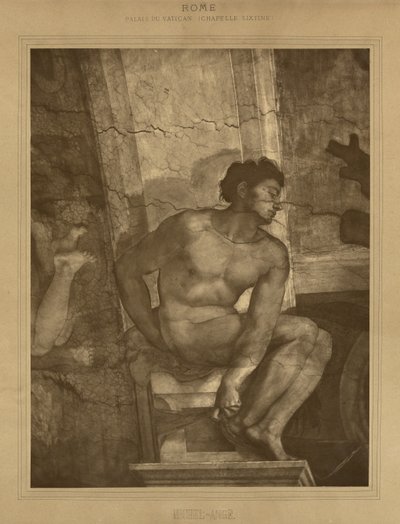 Roma - Vatikanpalasset, Det sixtinske kapell, Michelangelo av Adolphe Braun
