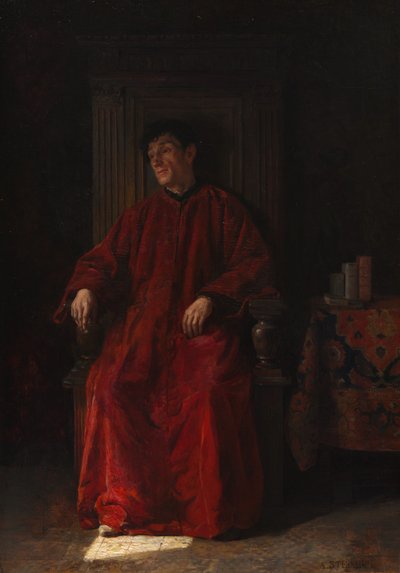 Dommer i rød kappe, ca. 1890 (olje på panel) av Adolphe Charles Edouard Steinheil