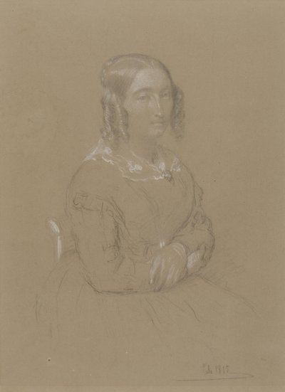 Damesportret av Adolphe Felix Cals
