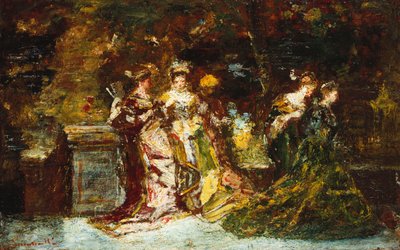 Fete Galante, ca. 1870 av Adolphe Joseph Thomas Monticelli