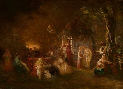 Country Party, ca. 1844-86 (olje på lerret) av Adolphe Joseph Thomas Monticelli