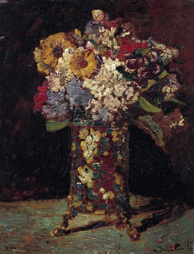 "Still life of a bukett of flowers" (Flower stilleben) Maleri av Adolphe Thomas Joseph Monticelli (1824-1886) 1875 Van Gogh Museum, Amsterdam av Adolphe Joseph Thomas Monticelli