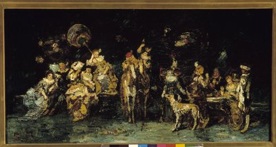 Nattfest i en park av Adolphe Joseph Thomas Monticelli