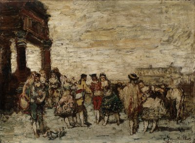 Fest i Spania Maleri av Adolphe Monticelli (1824-1886) Dim 36,5x48 cm Musee Grobet-Labadie av Adolphe Joseph Thomas Monticelli