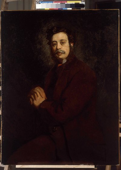 Portrett av Mr. Khan. Maleri av Adolphe Monticelli (1824-1886) av Adolphe Joseph Thomas Monticelli