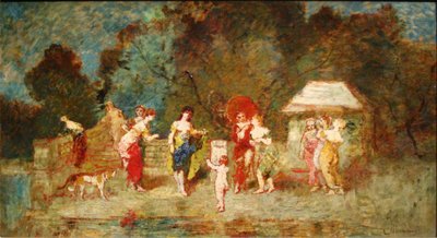 Scene i en park II, ca. 1870 av Adolphe Joseph Thomas Monticelli