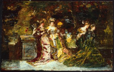 Women in a Park, ca. 1858 (olje på lerret) av Adolphe Joseph Thomas Monticelli