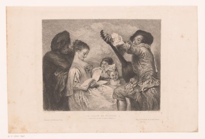 Musikalsk selskap La leçon de musique (tittel på objekt) av Adolphe Lalauze