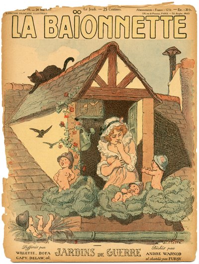 Cover av "" La Baionnette "", Satirique en Colors av Adolphe Leon Willette
