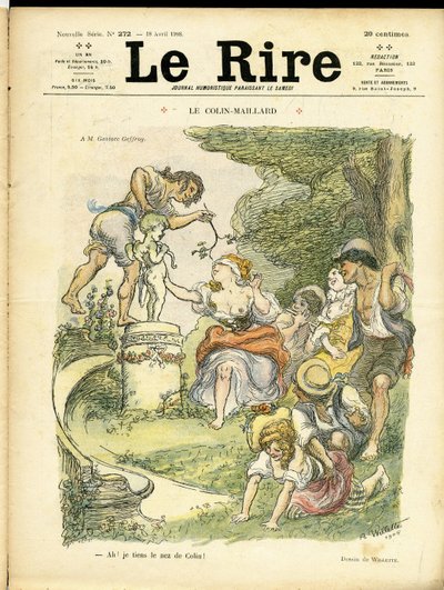 Illustrasjon av Adolphe dit Willette (1857-1926) for omslaget til Le Rire av Adolphe Leon Willette