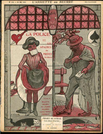 L'Plate au beurre, nummer 113, satirisk i farger av Adolphe Leon Willette