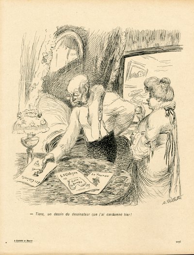 Smørfatet, nummer 123, Farge satirisk av Adolphe Leon Willette