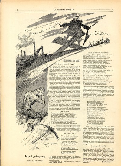Den engelske kureren, satirisk i svart-hvitt av Adolphe Leon Willette