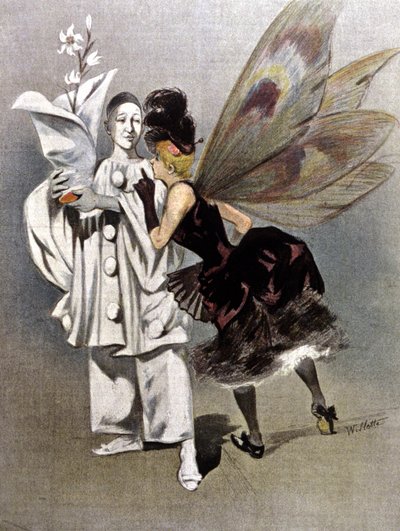 Pierrot og fegudmoren til Colombine av Adolphe Leon Willette