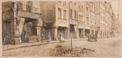 A Street (penn og blekk og wc på papir) av Adolphe Martial Potemont