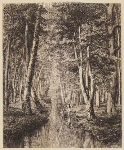 Elv under tre av Adolphe Martial Potemont