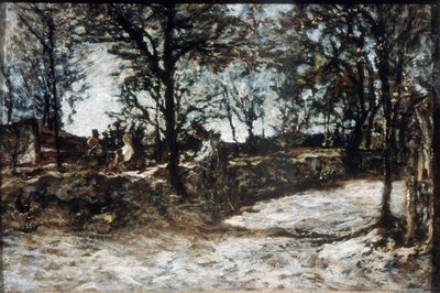 Landskap. Fontainebleau, 1800-tallet. av Adolphe Joseph Thomas Monticelli