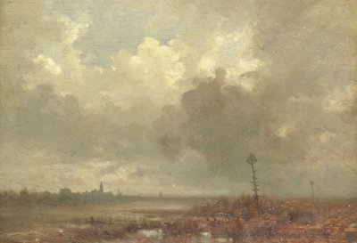 Utsikt over elven om natten av Adolphe Mouilleron