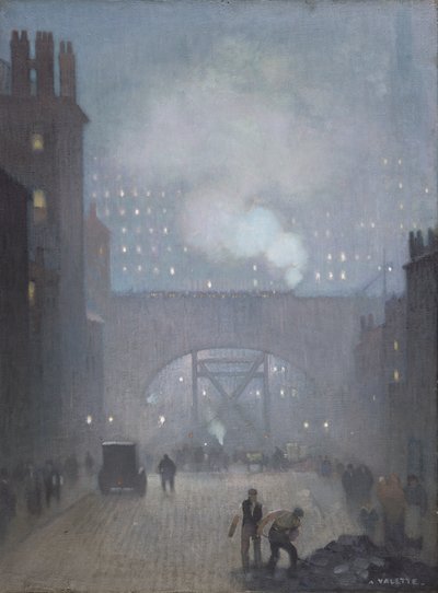 York Street som fører til Charles Street, Manchester av Adolphe Valette